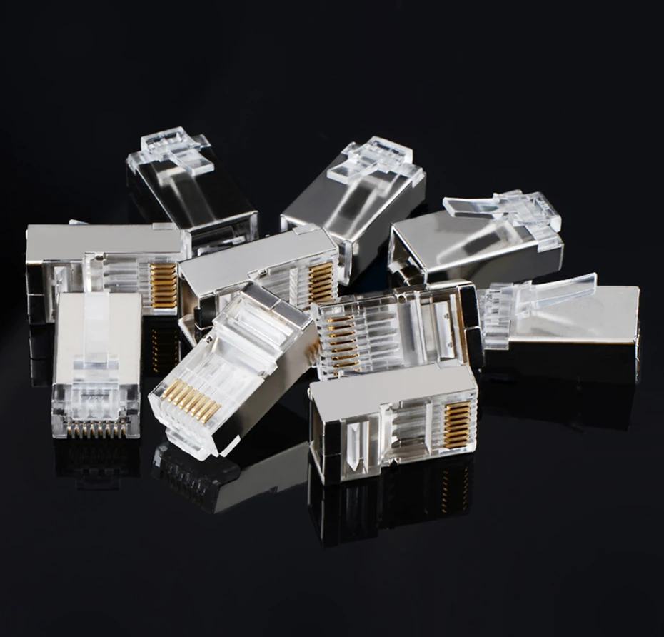 Модульный разъем Cat6 STP RJ45 8P8C для кабеля Ethernet Позолоченный Cat 6 ОБЖИМНАЯ сеть RJ 45