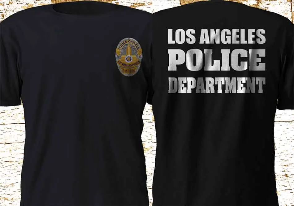

New Lapd Los Angeles Police Department Swat Black 2020 Summer Brand 100% Cotton Hip Hop Fitness Clothing Men T Shirt