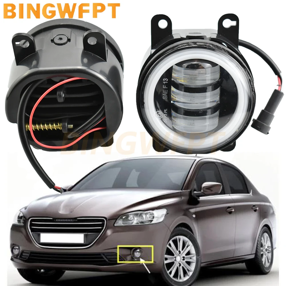 

2 предмета стайлинга автомобилей днем Бег светильник s светодиодный туман светильник автомобильный глаз ангела H11 12V для Peugeot 301 2012 - 2018