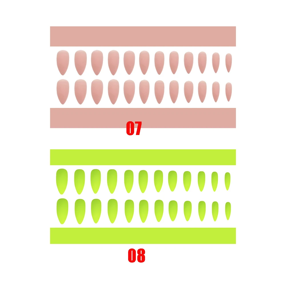 Цветные съемные накладные ногти матовые длинные на шпильке носимые