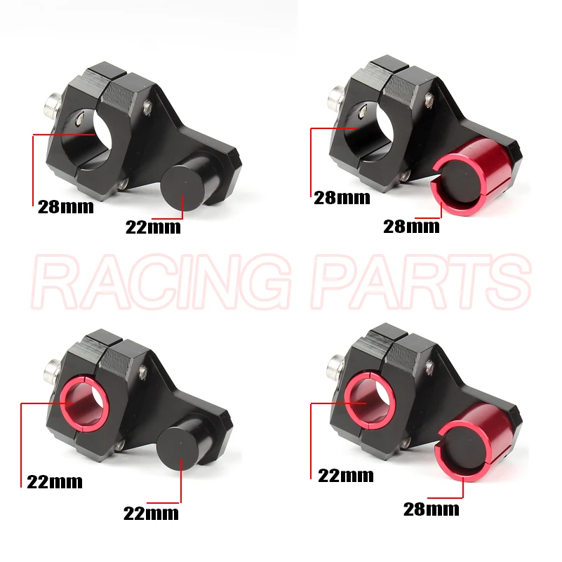CNC мотоциклетные зажимы приподнятый руль черная ручка для 22 мм 7/8 28 1 1/8 толстых бар
