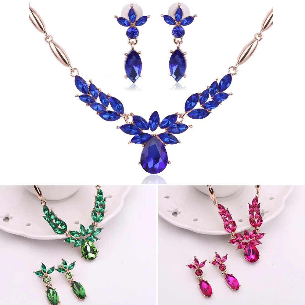 Модный женский ювелирный набор ожерелье в форме капли воды серьги наборы