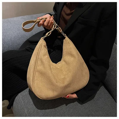 Модная Осенняя вместительная сумка через плечо в новом стиле бархатная Женская