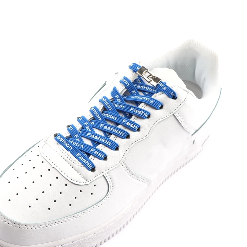 

1 Pair Metal lock Elastic shoelaces cross buckle Flat No tie shoelaces Suitable for all shoes Child adult Sneakers Lazy laces