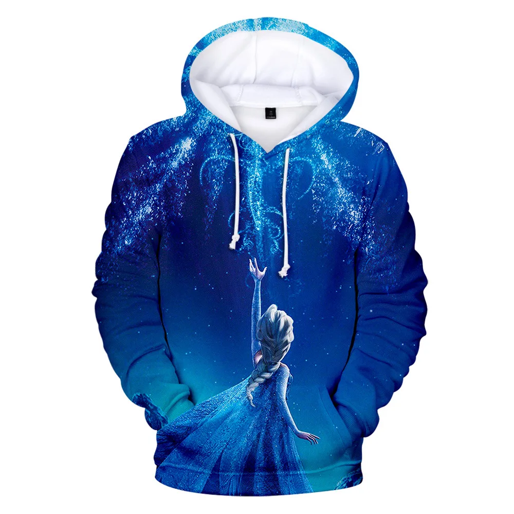 Милая толстовка с капюшоном изображением Эльзы и Анны для девочек детская куртка
