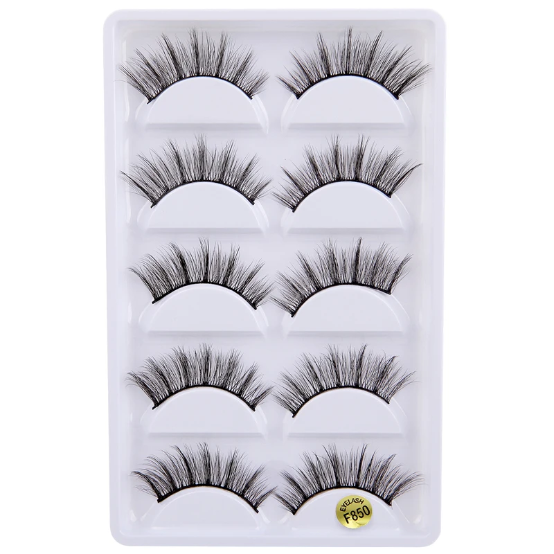 Накладные ресницы из 3D норки ручной работы пять пар мягких и удобных стеблей