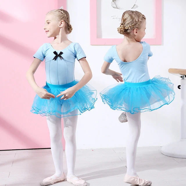 Модный детский балетный костюм для танцев юбка-пачка тренировочный из двух