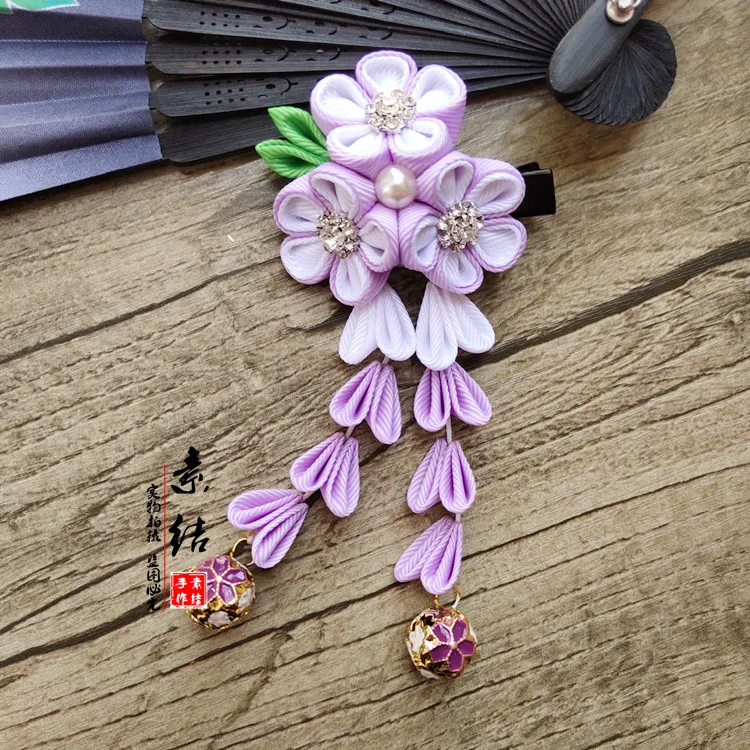 Шпилька для волос ручной работы в японском стиле заколка виде сакуры Tsumami zaiku