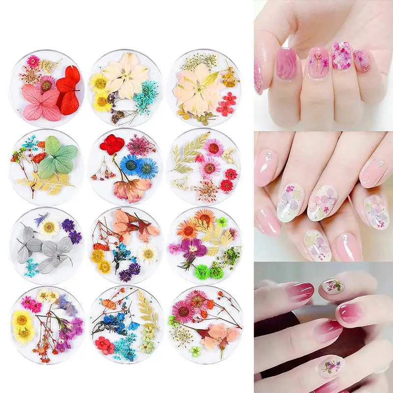 1 Box New Japanese Nail Art Decorations Dried Flowers Natural Beautiful Fresh Flower Lace Ornaments | Красота и здоровье