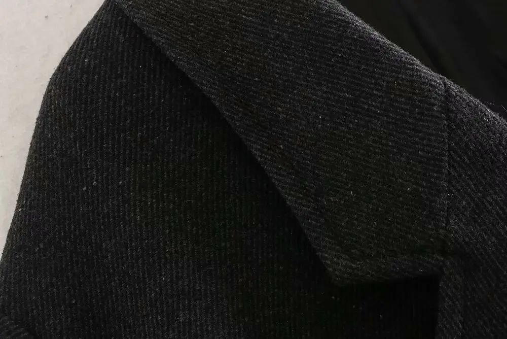 Женское пальто из искусственной шерсти, Осеннее зимнее длинное пальто с отложным воротником, Женская Повседневная однотонная прямая женская теплая верхняя одежда
