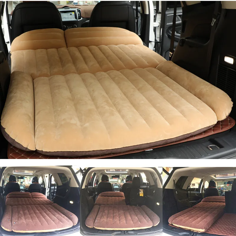 

190*119*12.5CM Camping Car Bed SUV Inflatable Car Mattress For Auto Mattress Flocking Portable Inflatable Cushion Car Travel Bed