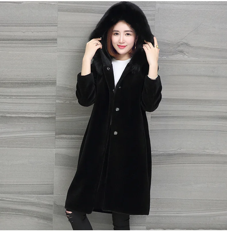 New Autumn Winter Fur Coat Women Clothes High Quality Imitation Mink Hooded Plus Size Thicken Warm Long Coats Female | Женская одежда