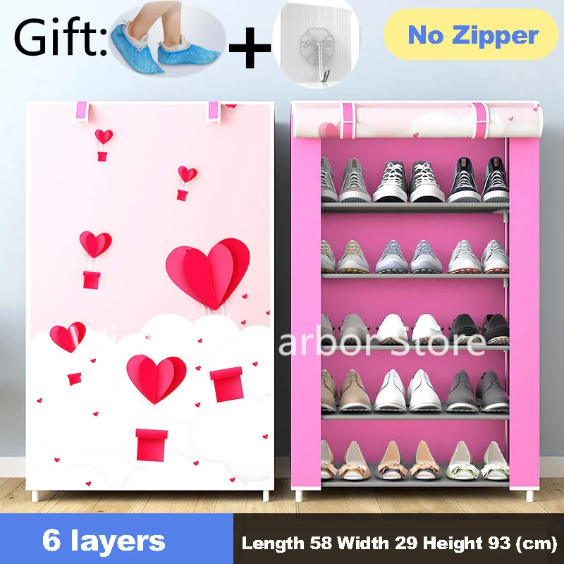 

Многоуровневые сборные стеллажи для обуви, пылезащитный шкаф для обуви, подставка для обуви, полка для хранения в общежитии, органайзер, меб...