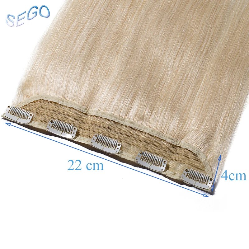 SEGO "-24" 40 г-60 г прямые человеческие волосы для наращивания на заколках чистый и фортепианный цвет волосы на заколках человеческие волосы для наращивания 1 p/w 5 клипов