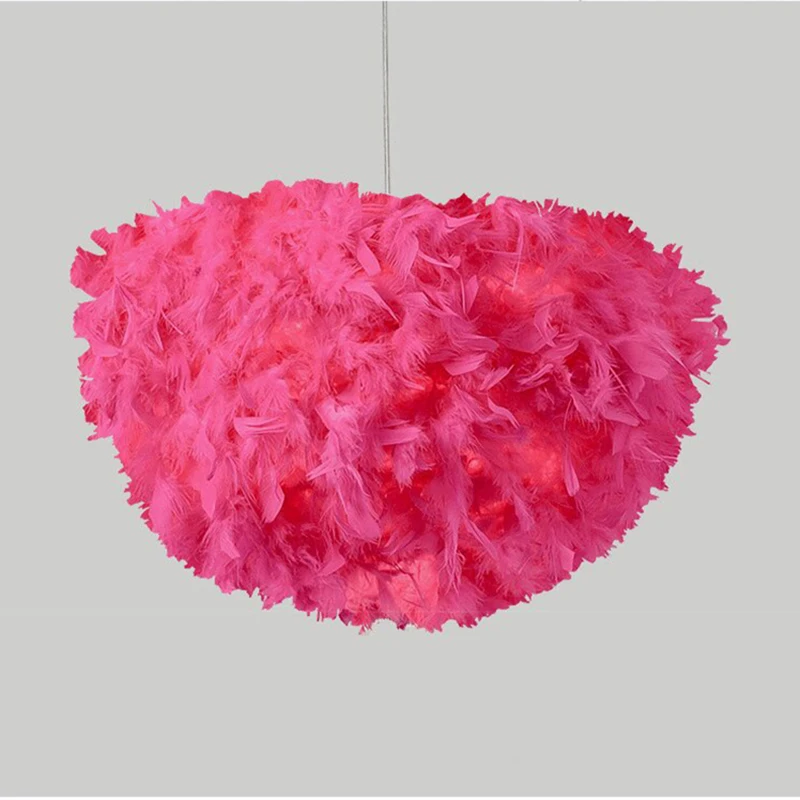

Loft Modern white nature Goose feather Pendant Lights romantic E27 led pendant lamps for home restaurant bedroom living room