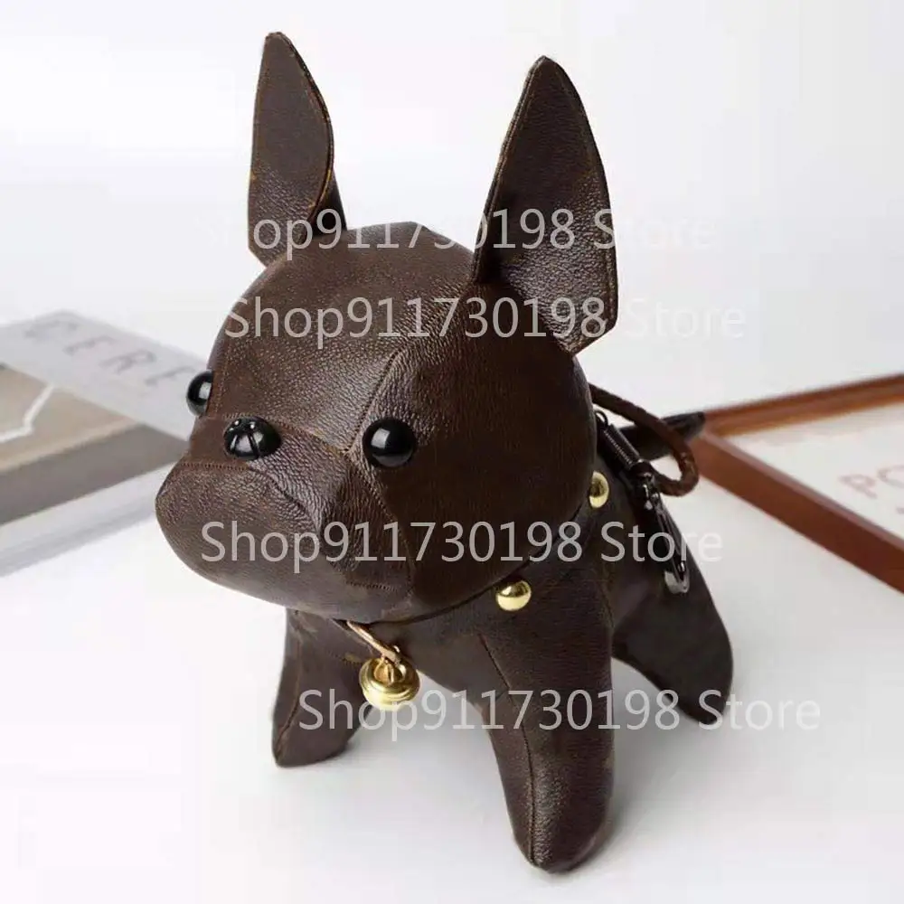 

Luxury 28cm dog Keychain Phone Number Card Keyring Leather Bradied Phone Number Plate Key Ring Auto Vehicle Key Chain