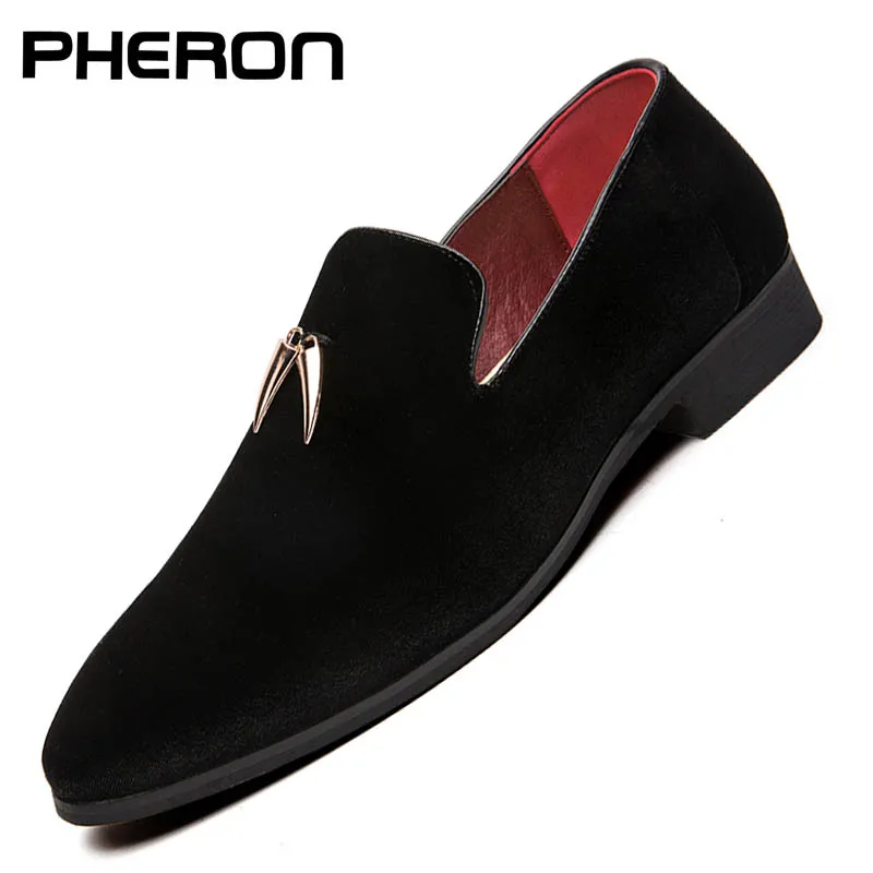 Мужские замшевые туфли без шнуровки серповидные повседневные на плоской подошве