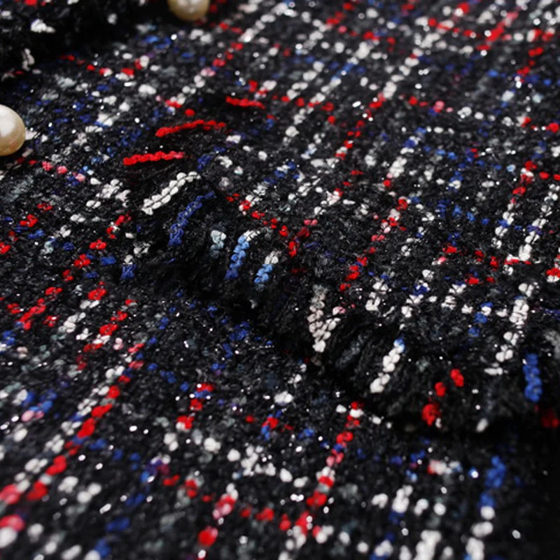 

Plaid tweed coat jacket Autumn/winter women's coat shines fabric Fragrance lady jacket