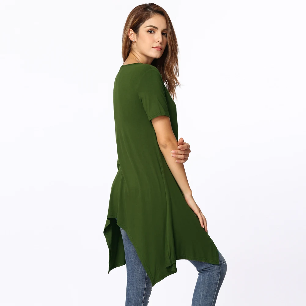 Футболка женская базовая с V образным вырезом и коротким рукавом|Футболки| |