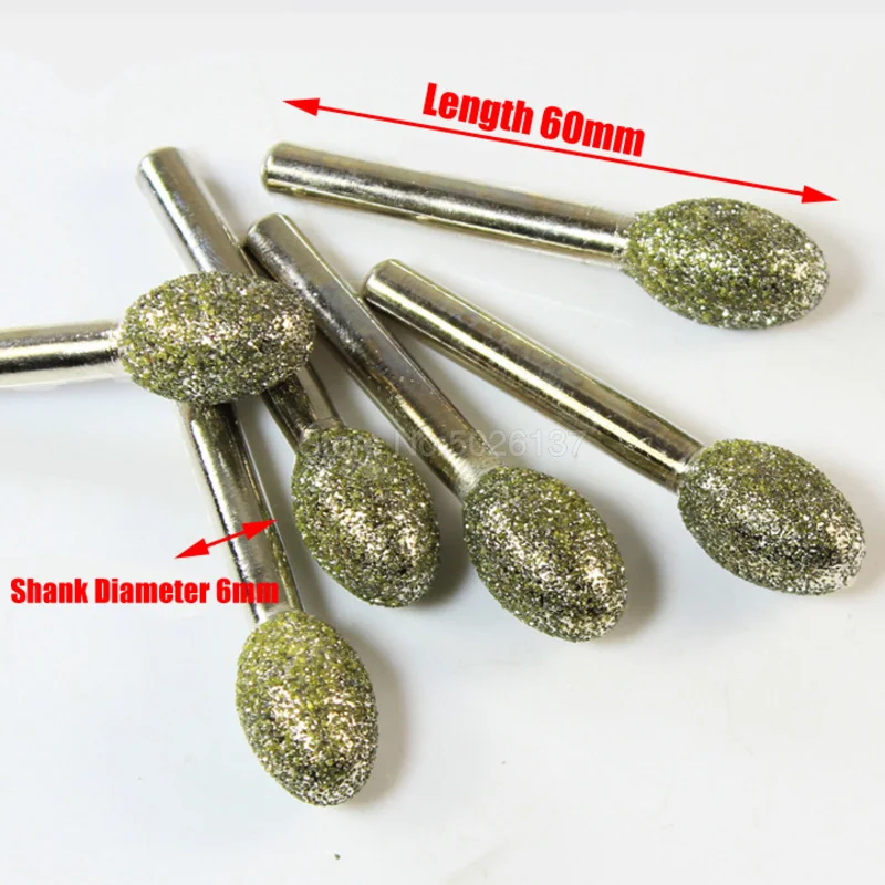 1 шт. 46 Грит грубый песок овальная алмазная шлифовальная головка сверла нефрит