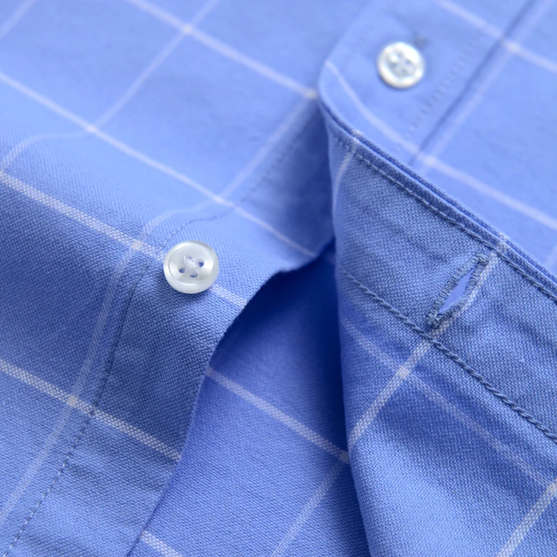 Рубашка мужская классическая в клетку 100% хлопок полосатая блуза из ткани Оксфорд