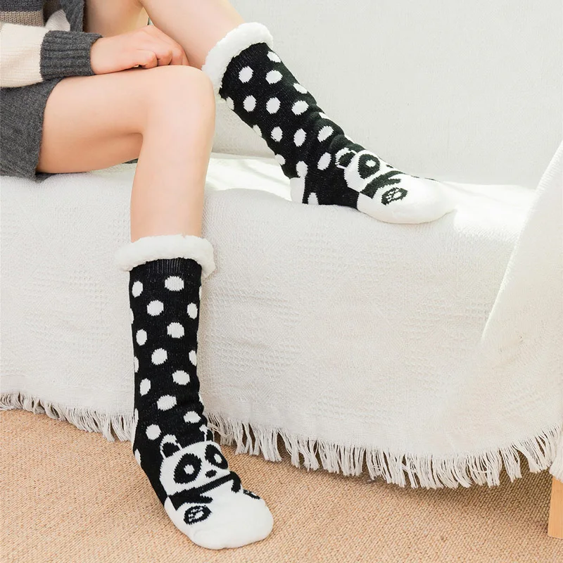 Лидер продаж Зимние длинные утепленные флисовые Носки с подкладкой Женские