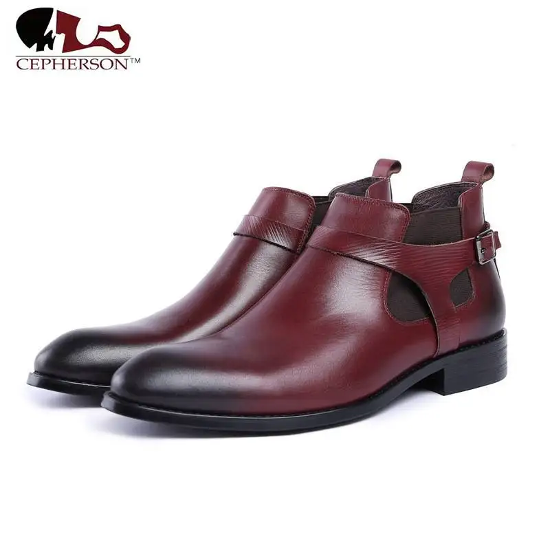 Мужские ботильоны модные черные/коричневые ботинки челси Классические ручной