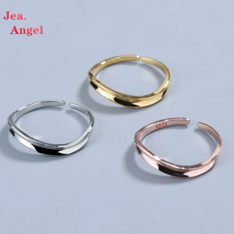 

Jea.Angel Simple 925 Silver Rings for Women Stacking Female Thin Rings Finger Jewelry Dainty Engagement Wedding Rings Ornaments