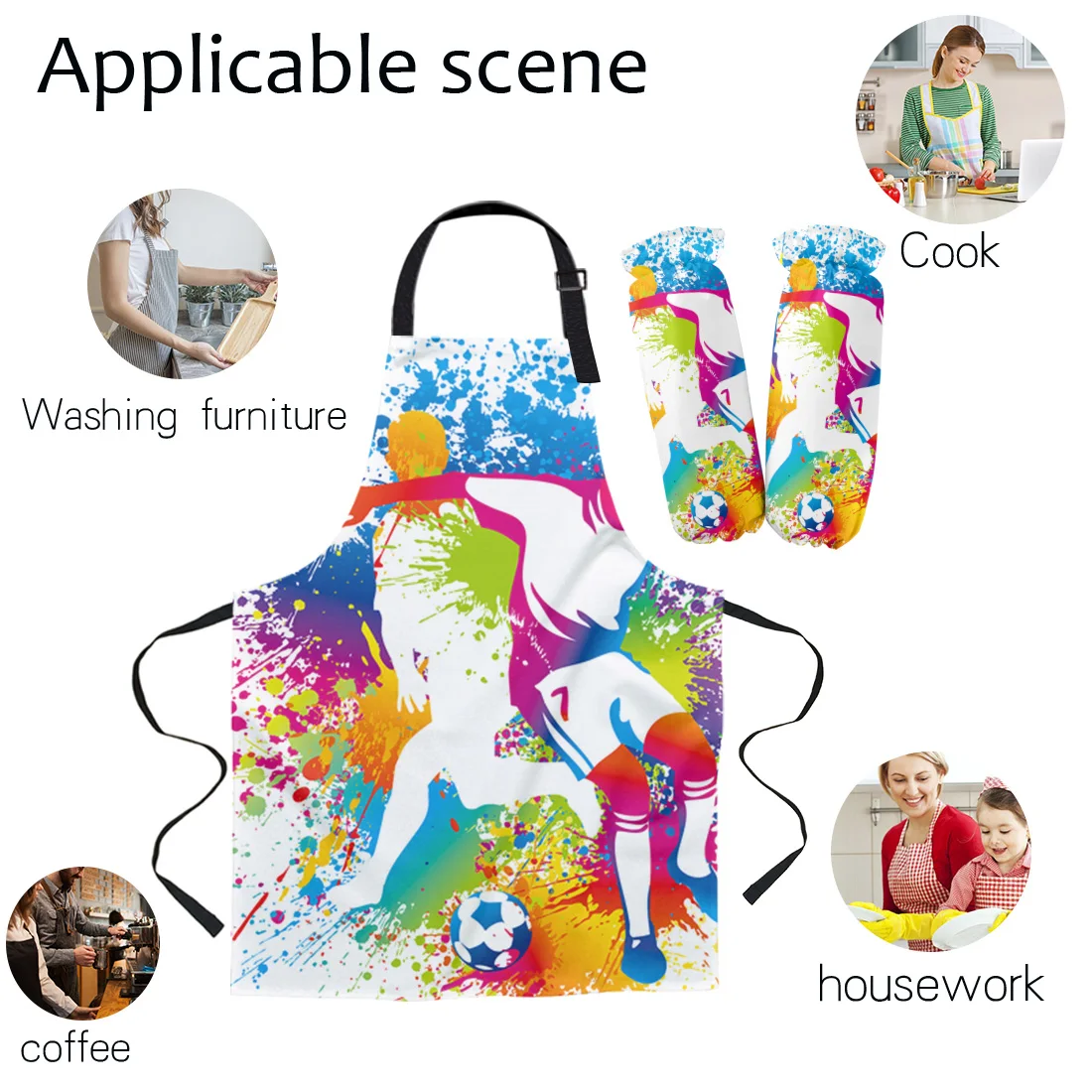 Фартук комплект Футбольная игра спортивный кухонный нагрудник рукавицы для