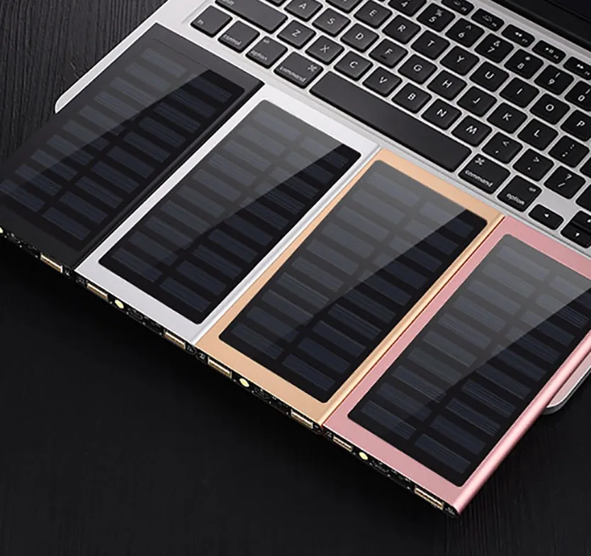 SOODOO Solar 10000 мАч Внешний аккумулятор 2 USB LED Powerbank Портативный мобильный телефон