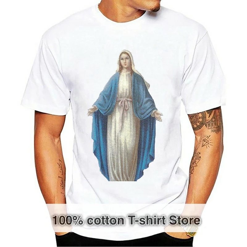 

Мужские футболки с принтом Девы Марии, повседневные хлопковые топы с короткими рукавами в стиле хип-хоп, лето 2020
