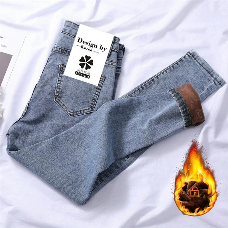 Ковбойские Стрейчевые брюки с высокой талией модные высокое качество плюс