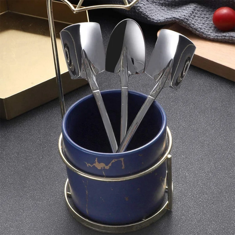

Dessert Spoon Set,6 Pcs Shovel Shape Stainless Steel Spoons,Ice Cream Fruit Spoon for Home,Kitchen,Restaurant(Silver)