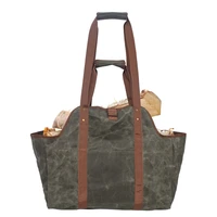 log tote hand bag supersized canvas firewood wood carrier bag log camping outdoor holder carry storage bag wood canvas bag