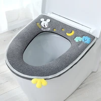 general purpose household toilet cover u shaped toilet seat mat thick embroidery zipper toilet seat cushion bathroom accessories