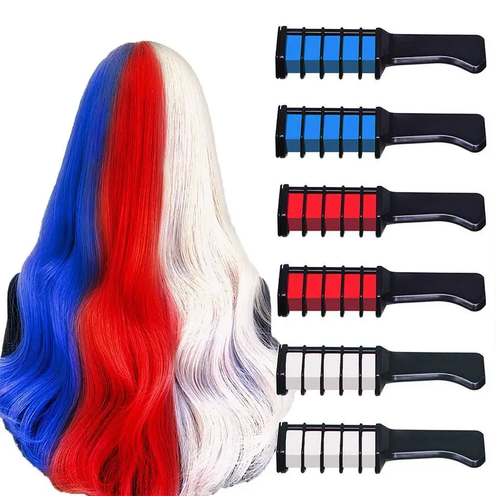 

1PC Color Hair Chalk Comb Non-toxic Hair Chalk Comb Hair Disposable Pastels DYE Salon Soft Hair-Dying DIY Color Temporary H N2S3
