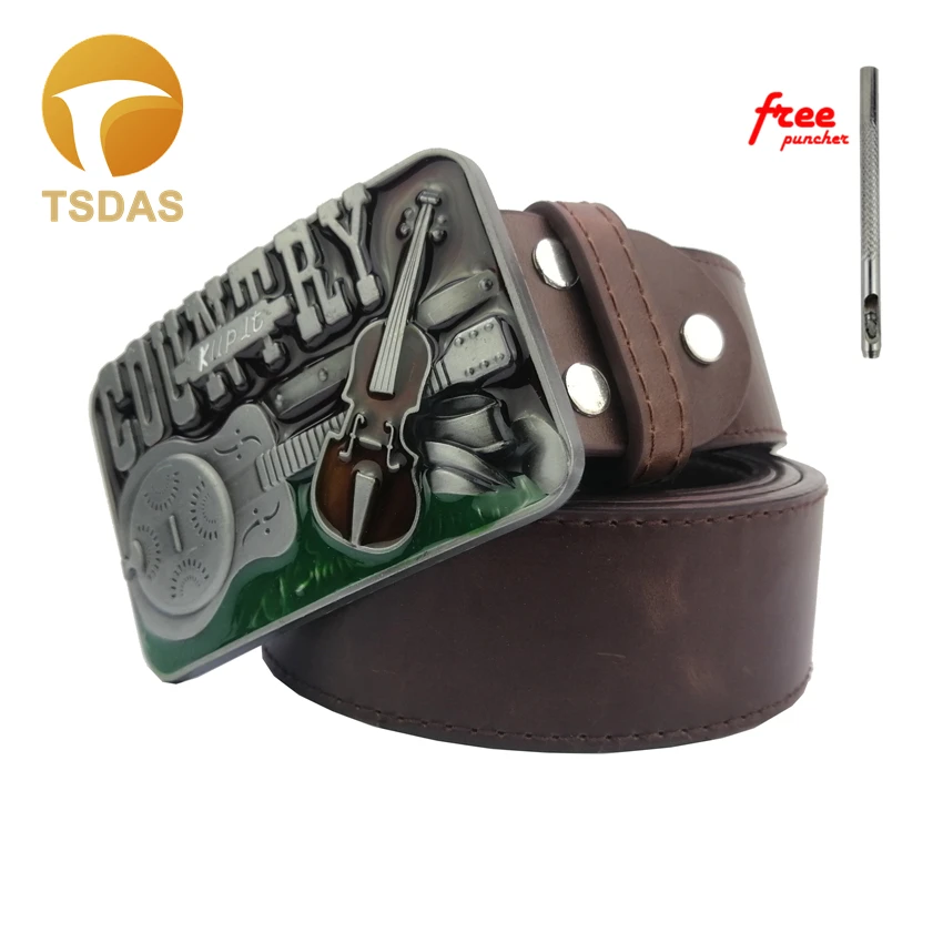 Металлический ремень с пряжкой для музыки кантри модные пряжки гитары широкий 4