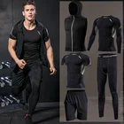 Мужские комплекты для бега, облегающие штаны для тренажерного зала, компрессионная рубашка, шорты для фитнеса, спортивная одежда для бега, тонкая куртка, тренировочный костюм, футболка для сухого покроя