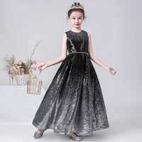 sparkly o neck flower girl dresses 2021 sequins elegant long wedding party dress formal kids birthday gown