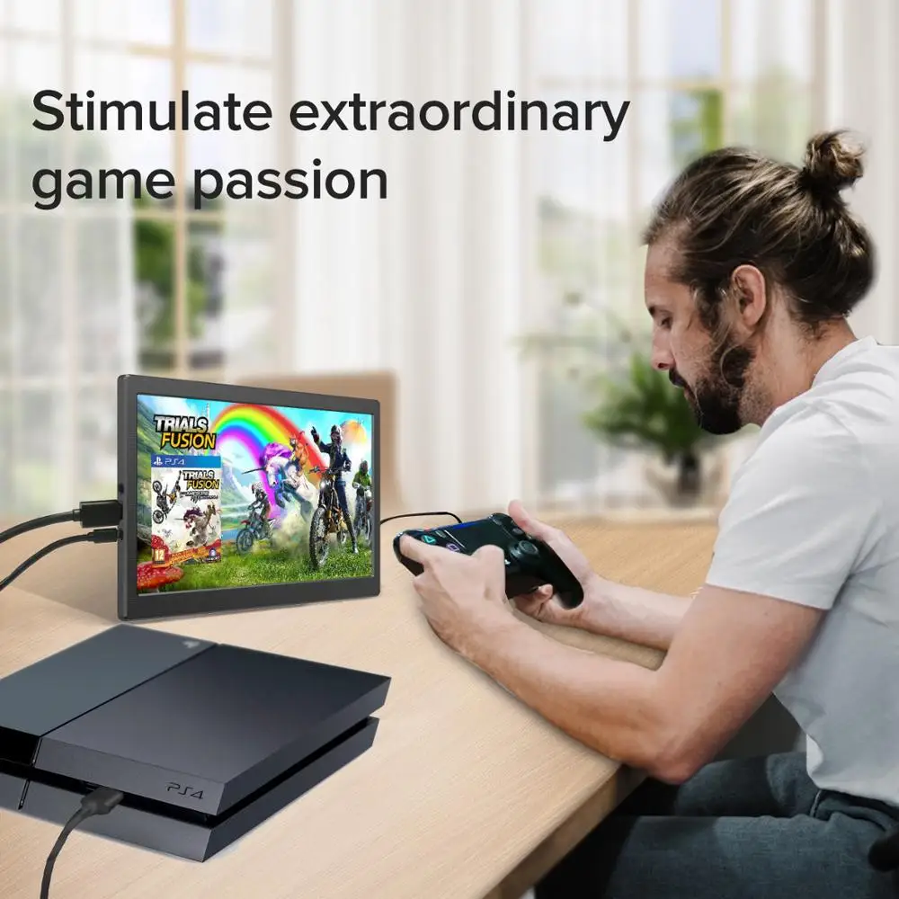 구매 Eviciv-7 인치 미니 휴대용 모니터 IPS 두 번째 디스플레이, 맥북 노트북 외부 스크린 게임 콘솔 PS Xbox 스위치 3D 프린터