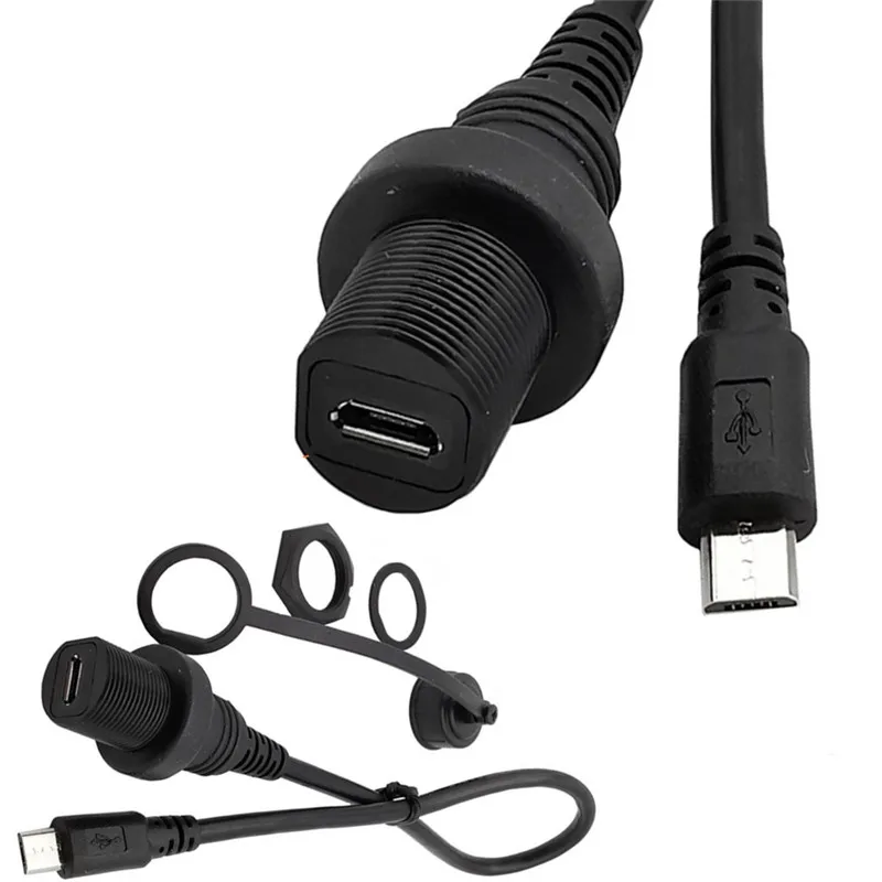Водонепроницаемый кабель 30 см Micro USB 2 0 IP67 5-контактный разъем Micro-USB IP 67 Панельное