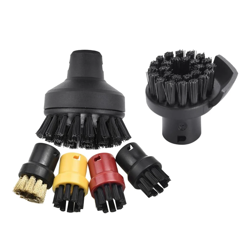 

(1 Large 4 Small) Round Brush and 1 Brush with ScrAper,Home Steam Cleaning Brushes for Karcher SC1 SC2 SC3 SC4 SC5 SC7