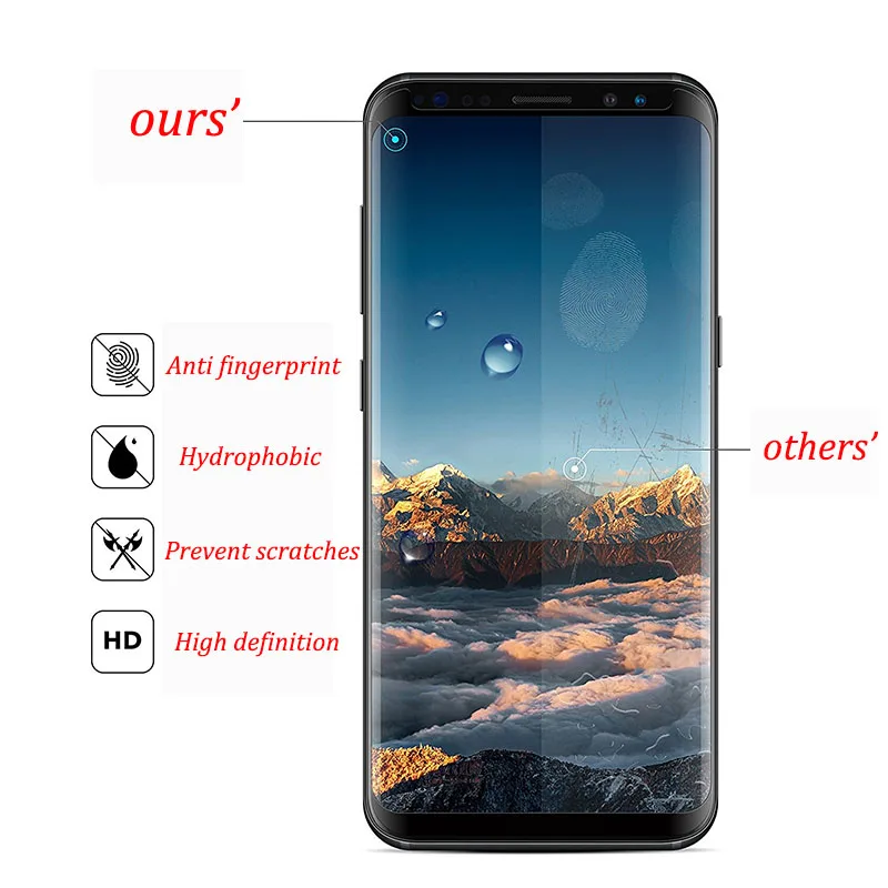 3D изогнутая защитная пленка из закаленного стекла для SAMSUNG Galaxy S9 Plus NOTE8|Защитные