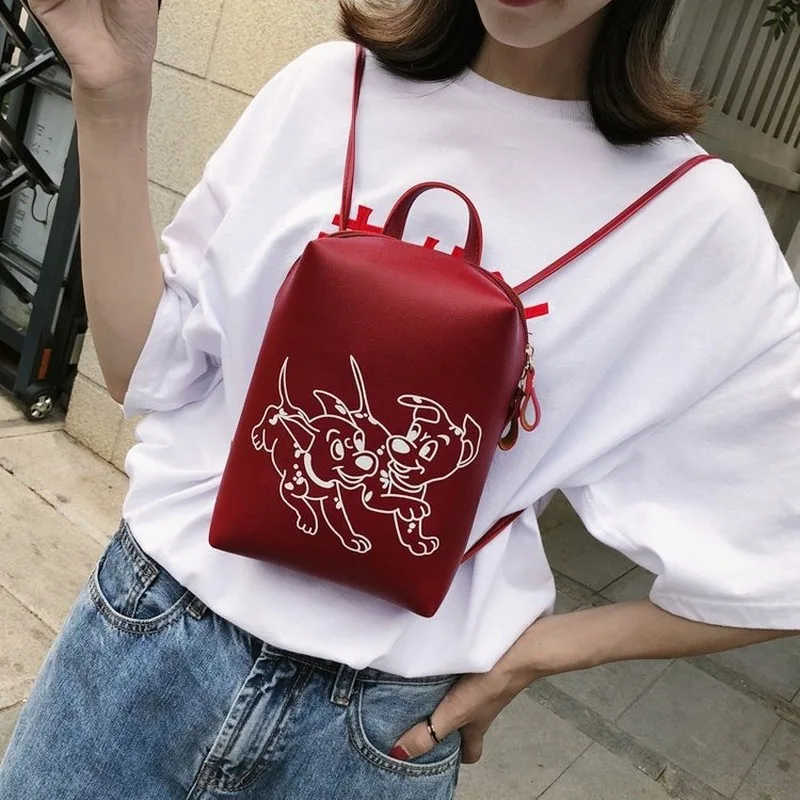 2018 новый тренд Новый PU Рюкзак модная повседневная женская сумка с принтом щенка