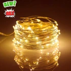 Светодиодная гирлянда из медной проволоки, праздничное домашнее и уличное освещение, осветительная цепочка для рождественской елки, украшение для свадебной вечеринки