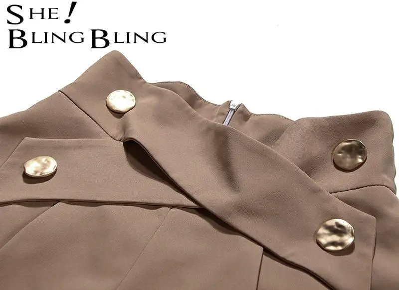 Шорты SheBlingBling женские с высокой талией элегантные Асимметричные свободные