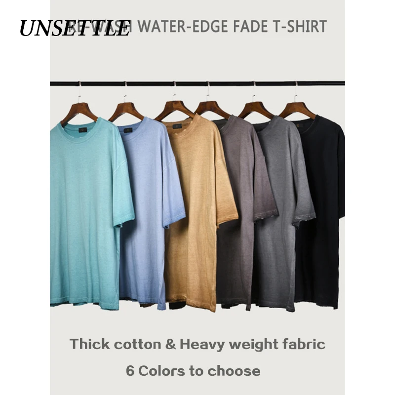 2020 летние тяжелая ткань высокого обычная футболка Оптом уличный стиль футболки