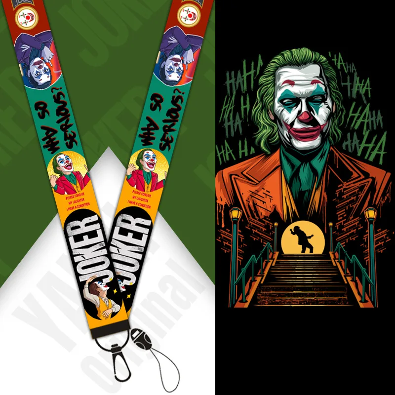 Joker Joaquin Phoenix ремешок с принтом на шее для удостоверения личности держатель