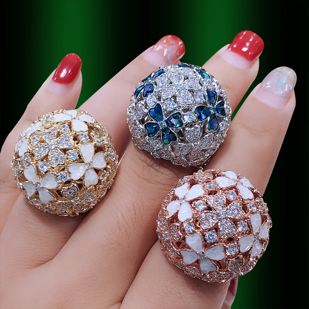

GODKI Luxury Nest Bold Statement Rings for Women Bridal Engagement Wedding Jewelry Cubic Zirconia CZ Accessories Rings