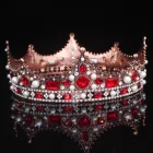 Королевская Хрустальная тиара Корона Королева Король Свадебная винтажная диадема в стиле барокко для женщин и мужчин конкурсный головной убор Свадебные украшения для волос аксессуары